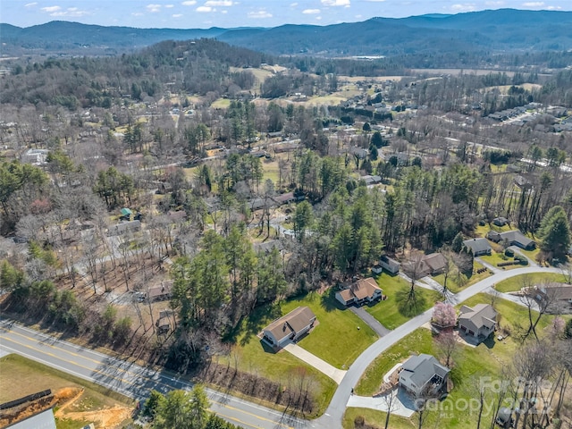 aerial view featuring a mountain view