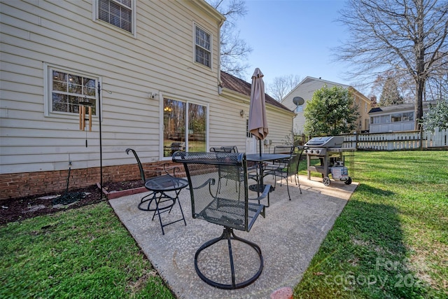 view of patio / terrace featuring area for grilling