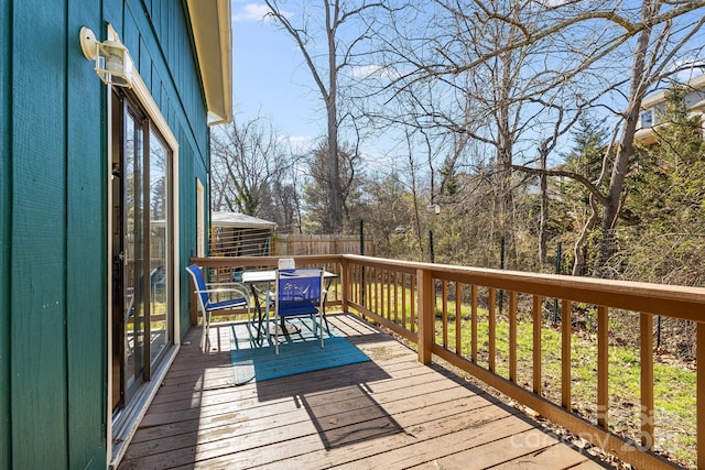 wooden terrace with fence