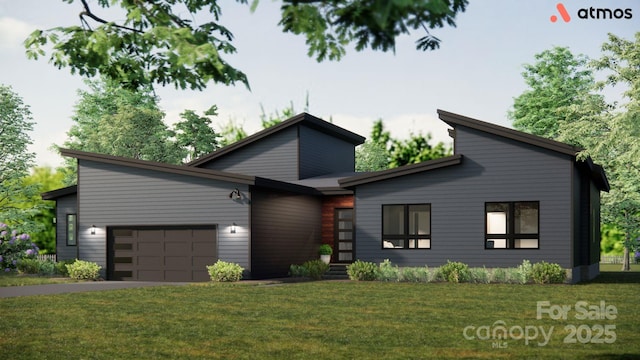 1935 Weddington Rd Unit 1, Matthews, NC 28104 - contemporary house featuring aphalt driveway, a front yard, and a garage