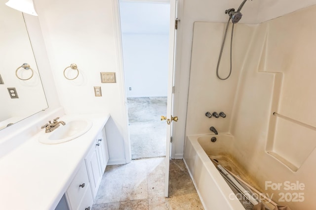 bathroom with shower / bath combination and vanity