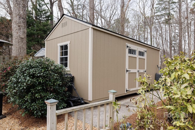 view of shed