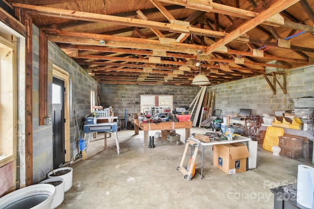 misc room featuring concrete floors