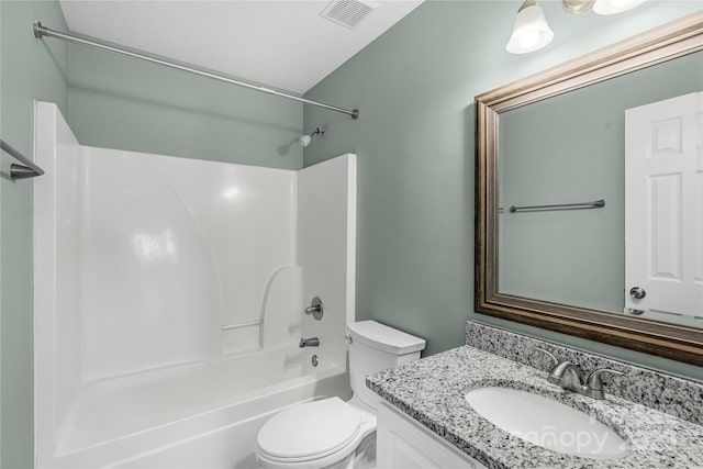 8421 Kings Creek Dr, Charlotte, NC 28273 - full bath with tub / shower combination, visible vents, toilet, and vanity