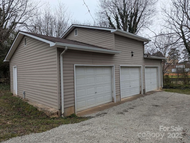 view of garage