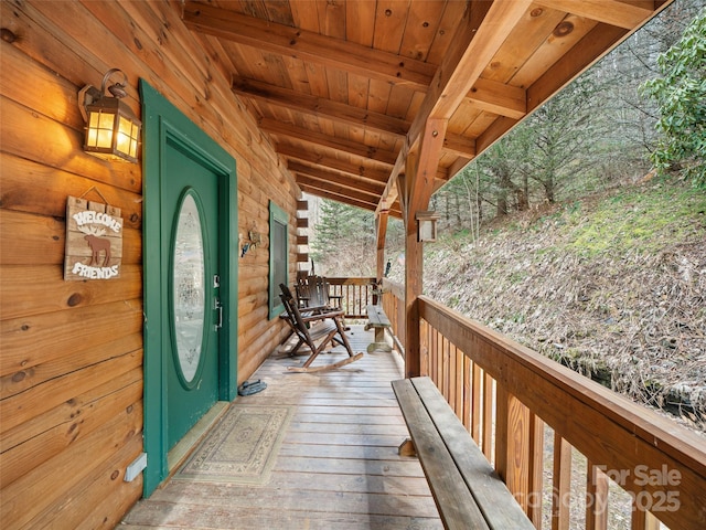 view of wooden deck