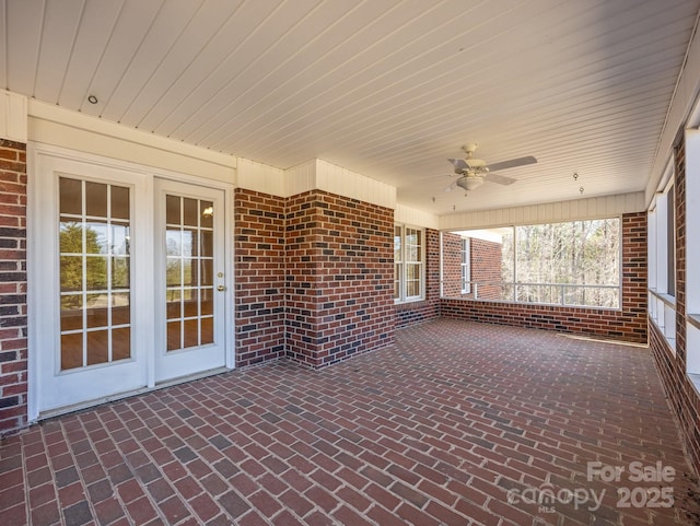 view of patio with ceiling fan