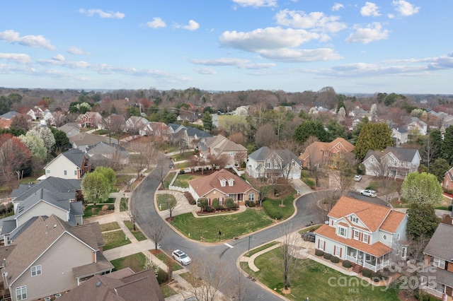 drone / aerial view with a residential view