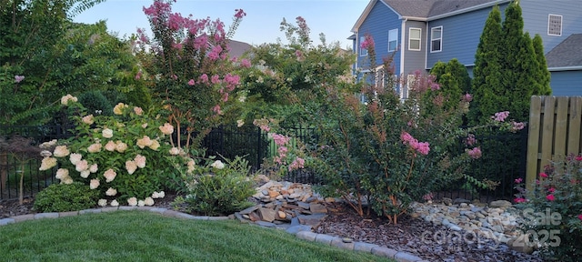 view of yard with fence