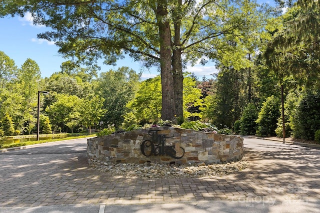 exterior space featuring curved driveway