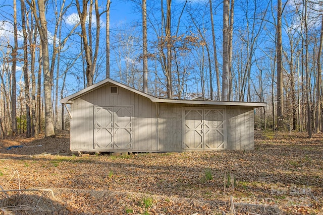 view of shed