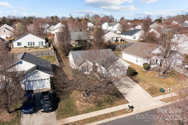 bird's eye view with a residential view