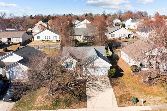 drone / aerial view with a residential view