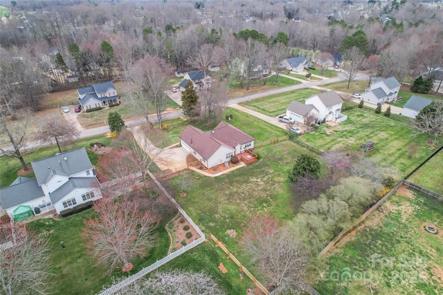 aerial view with a residential view