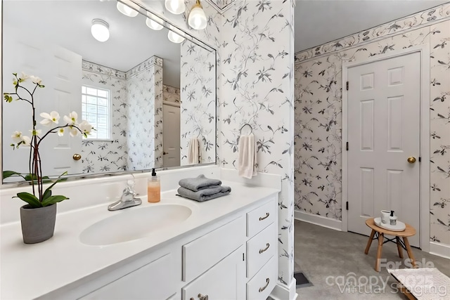 1278 Gracebrook Dr, Salisbury, NC 28147 - full bath featuring vanity and wallpapered walls