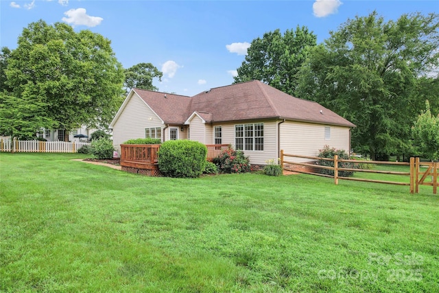 1278 Gracebrook Dr, Salisbury, NC 28147 - back of house with a fenced backyard and a wooden deck