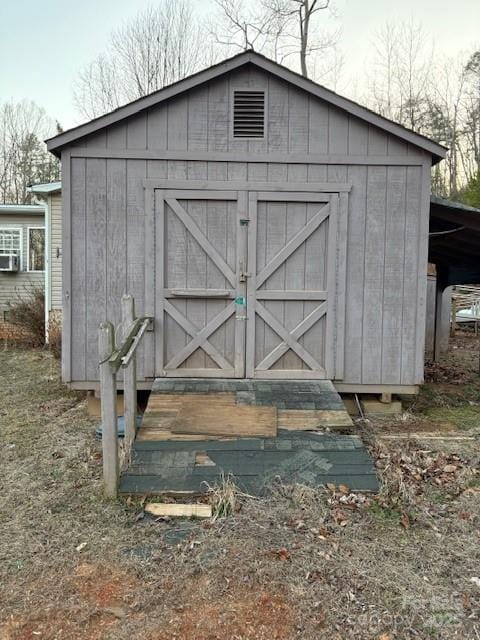 view of shed