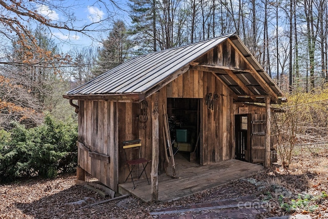 view of shed