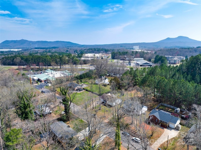 drone / aerial view with a mountain view