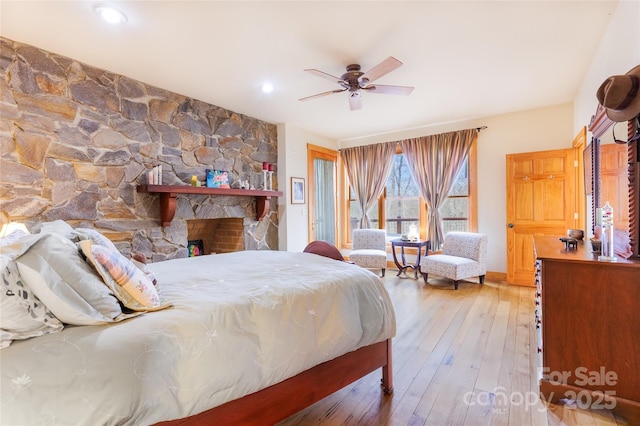 bedroom with hardwood / wood-style floors