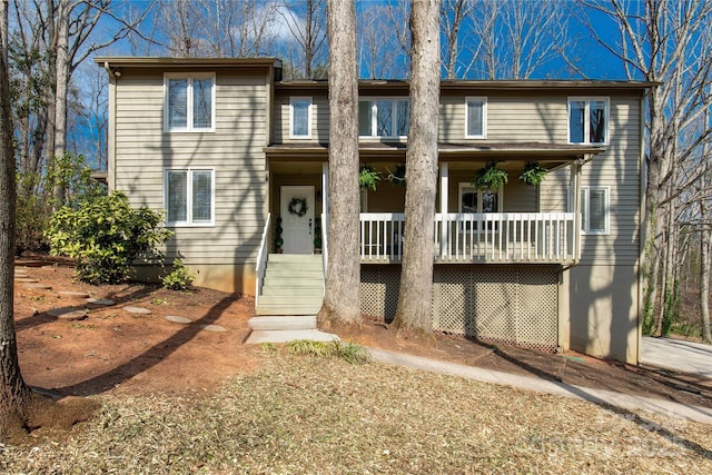 view of front of home with covered porch