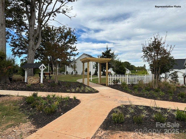 view of community with fence