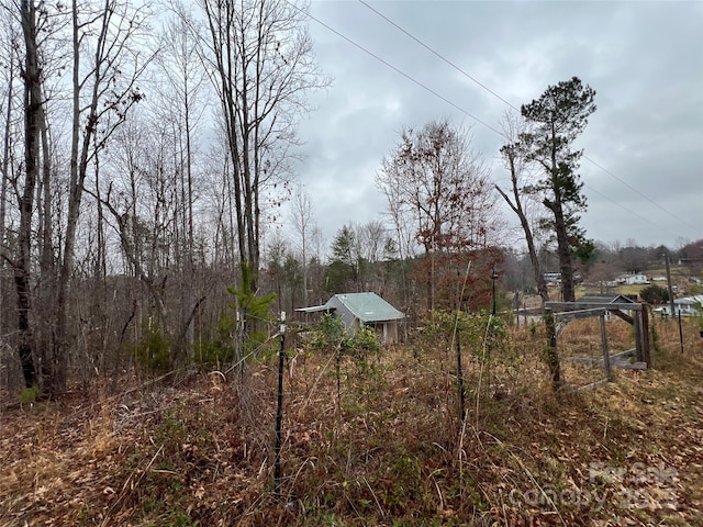 view of yard with an outdoor structure