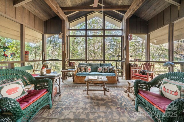 32 Fairway Rdg, Lake Wylie, SC 29710 - sunroom / solarium featuring beam ceiling and an outdoor hangout area