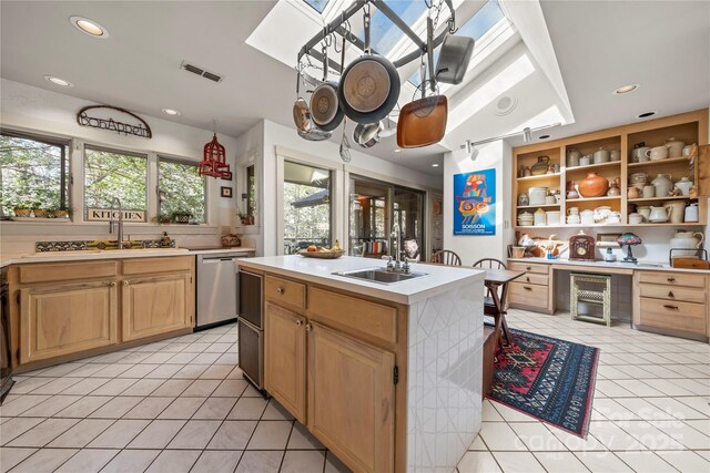 32 Fairway Rdg, Lake Wylie, SC 29710 - kitchen featuring light tile patterned floors, visible vents, dishwasher, and a sink
