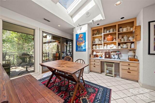 32 Fairway Rdg, Lake Wylie, SC 29710 - dining space featuring light tile patterned flooring, visible vents, recessed lighting, and baseboards