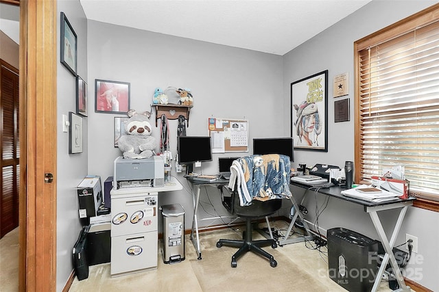 office area with baseboards