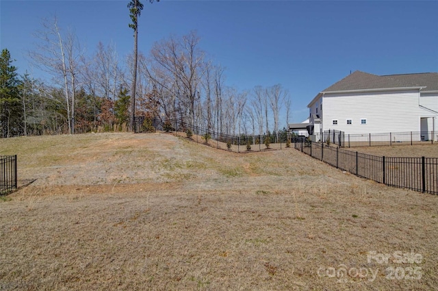 view of yard with fence