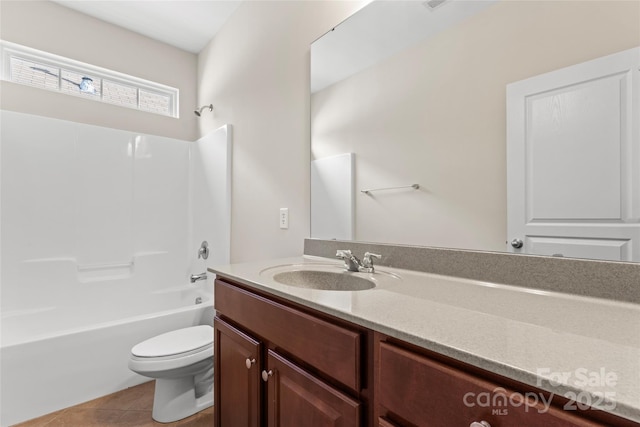 3104 Streamhaven Dr, Indian Land, SC 29707 - bathroom featuring washtub / shower combination, toilet, vanity, and tile patterned flooring
