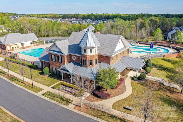 873 Penny Royal Ave, Fort Mill, SC 29715 - aerial view of property and surrounding area featuring a pool area