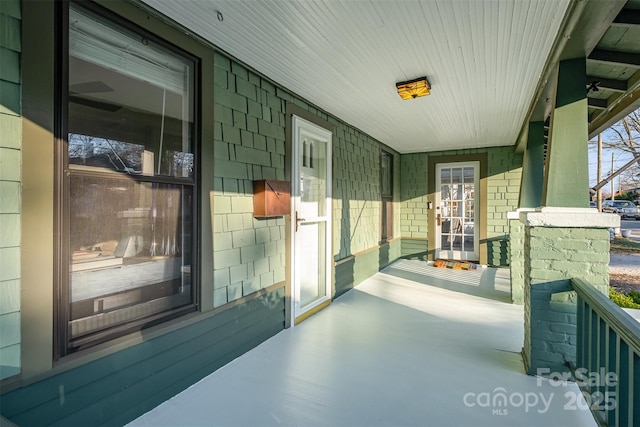 exterior space with covered porch