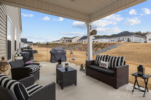 7172 Indigo Way, Denver, NC 28037 - view of patio / terrace featuring an outdoor hangout area, area for grilling, and a residential view