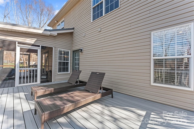 4858 Sagittarius Cir, Denver, NC 28037 - wooden terrace featuring a sunroom
