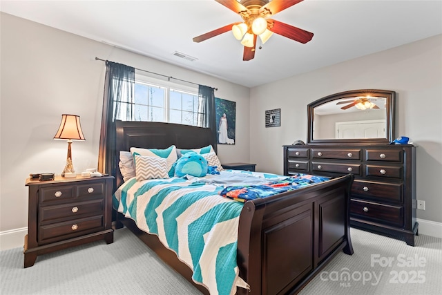 4858 Sagittarius Cir, Denver, NC 28037 - bedroom featuring light colored carpet, baseboards, and ceiling fan