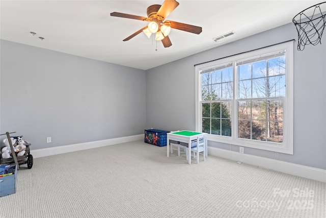 4858 Sagittarius Cir, Denver, NC 28037 - playroom with carpet flooring, baseboards, and a ceiling fan