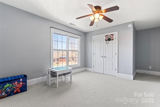 4858 Sagittarius Cir, Denver, NC 28037 - rec room with carpet floors, ceiling fan, and baseboards