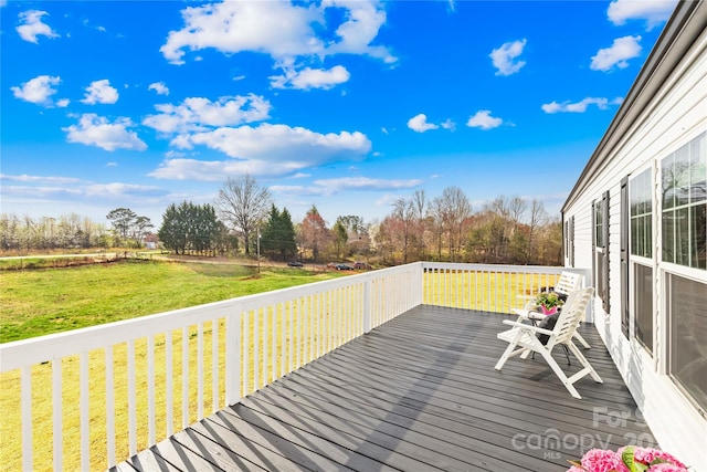 deck with a lawn