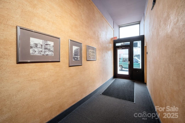 32 Broadway St Unit 330, Asheville, NC 28801 - entryway with a high ceiling and carpet flooring
