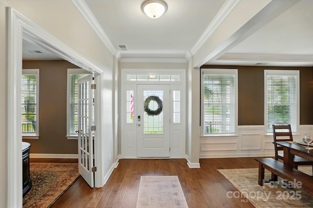 5140 Oak Grove Pl, Waxhaw, NC 28173 - foyer featuring visible vents, wood finished floors, and a healthy amount of sunlight