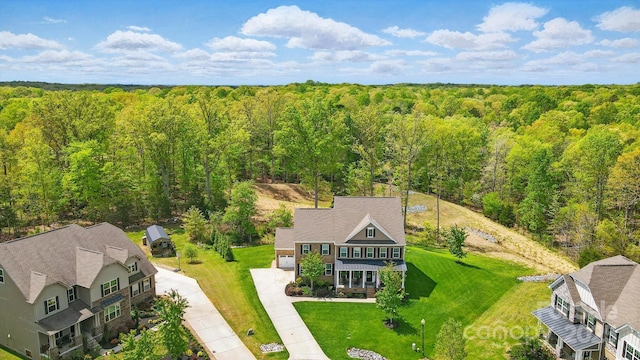 5140 Oak Grove Pl, Waxhaw, NC 28173 - aerial view featuring a forest view