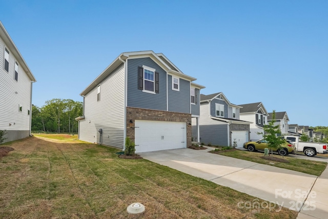 1305 31st St NE, Conover, NC 28613 - view of front of property featuring driveway, a residential view, a front lawn, and a garage