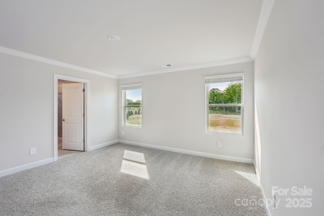 1305 31st St NE, Conover, NC 28613 - unfurnished room featuring baseboards, a wealth of natural light, crown molding, and carpet