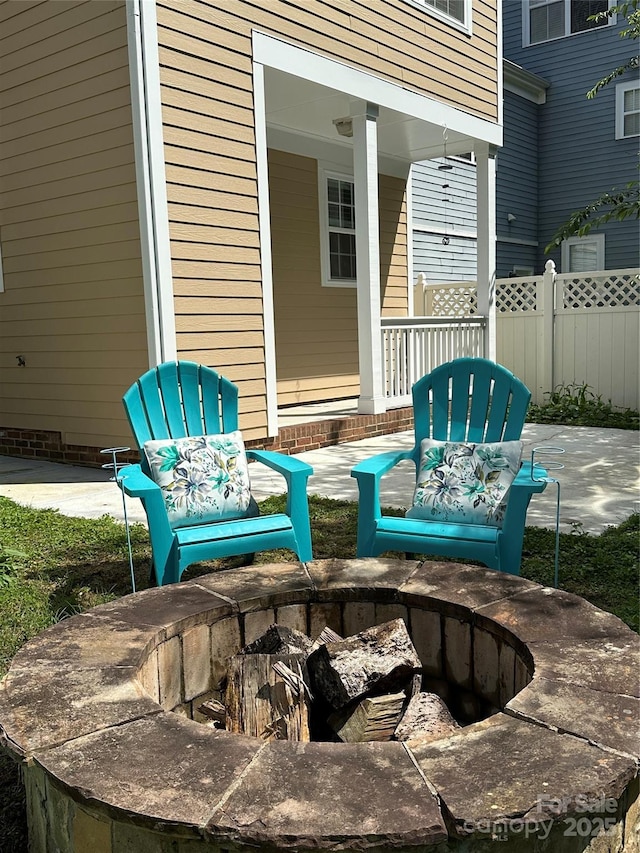 10133 Caldwell Forest Rd, Charlotte, NC 28213 - view of patio / terrace featuring an outdoor fire pit