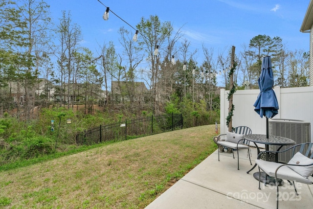 6021 Sweetbay Ln, Indian Land, SC 29707 - view of yard featuring central AC unit, fence, and a patio