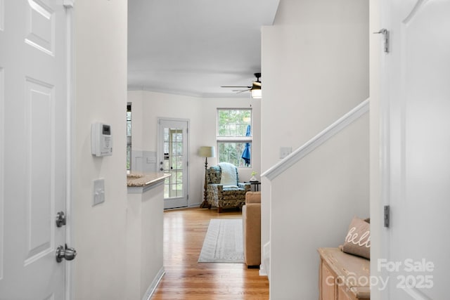 6021 Sweetbay Ln, Indian Land, SC 29707 - hall featuring stairs and light wood-style floors