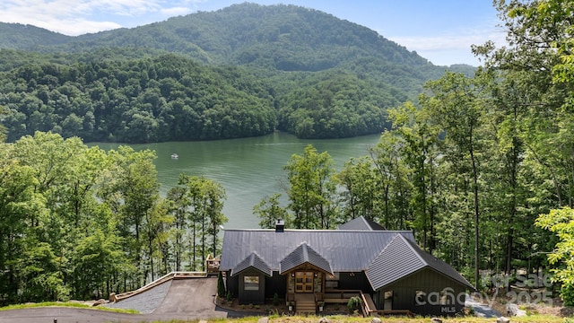 192 Lakeview Trl, Bryson City, NC 28713 - water view with a forest and mountains